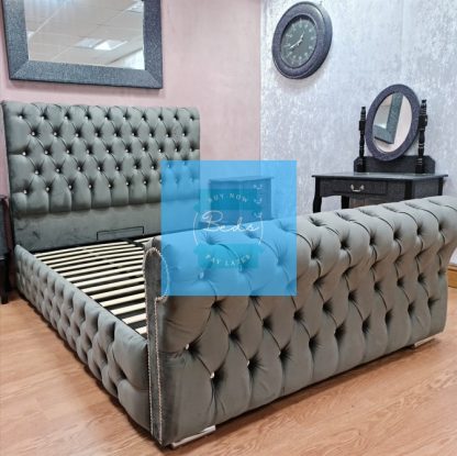 Pay Monthly Beds - Full Chesterfield Sleigh Bed - Buy Now Pay Later Beds