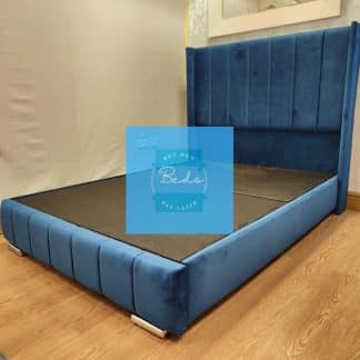 Blue velvet frame bed - New York Wingback Bed On Finance - Luxury Beds - Buy Now Pay Later Beds