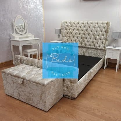 Sardar Butterfly Wingback Bed - Pay Monthly Beds - Crushed Velvet Beds